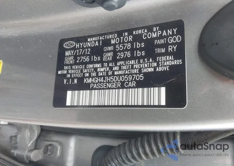 2013 Hyundai Equus Signature from USA, damaged, VIN KMHGH4JH5DU059705